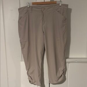Eddie Bauer Tan Cropped Pants Relaxed Fit